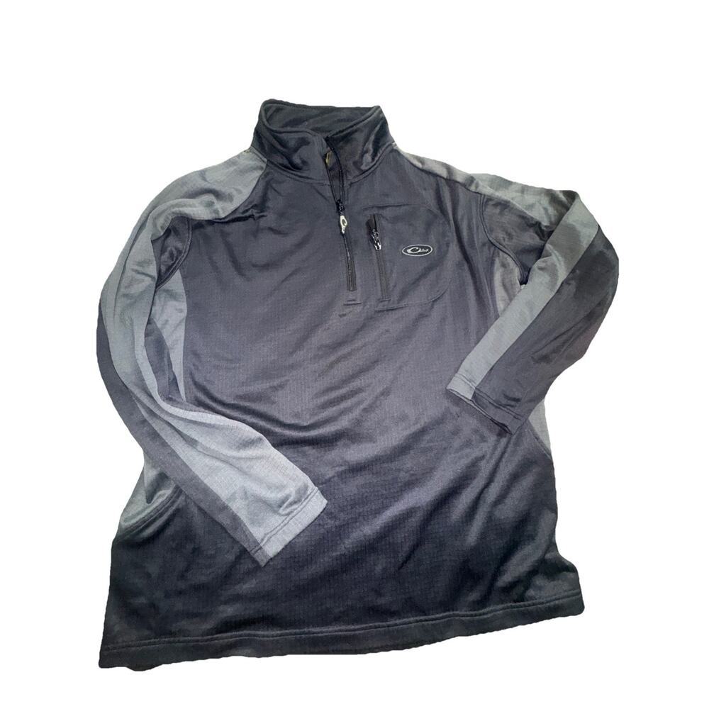 Drake Clothing Mens Size 2X 1/4 Zip Dark Gray Waffle Fleece Pullover HRA